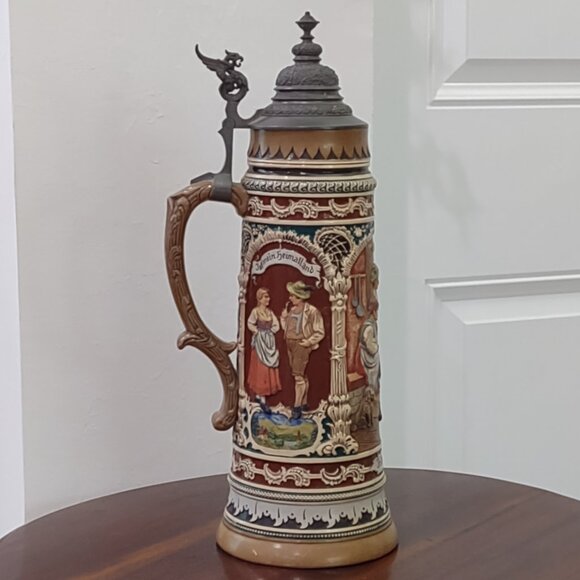 Vintage A.J. Thewalt Stein "Zither Player" - Picture 15 of 15